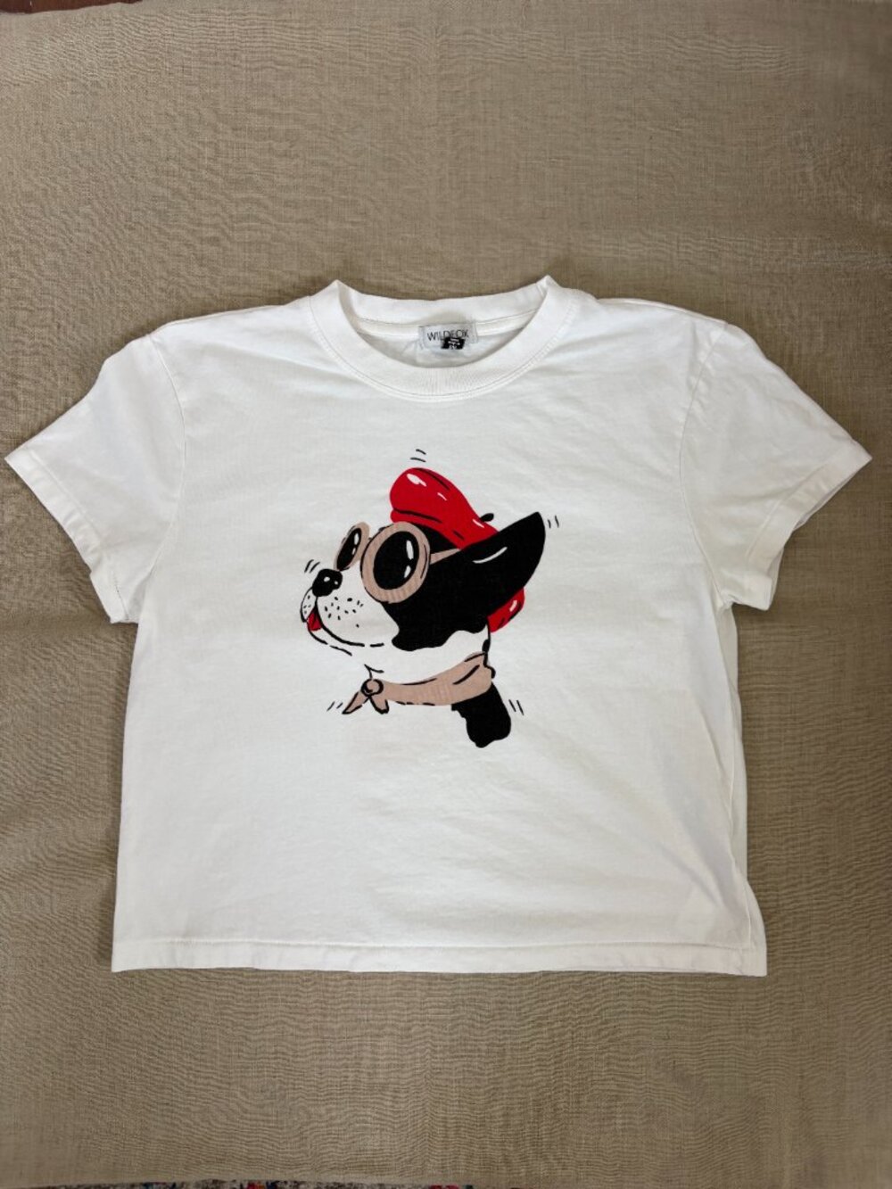 Wildfox White French Bulldog Graphic Tee | 100% Cotton | M